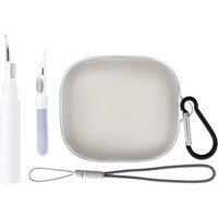 Ốp lưng trong suốt Tương thích với Beats Powerbeats Pro 2, Vỏ bảo vệ TPU trong suốt mềm có bộ dụng cụ làm sạch móc chìa khóa và dây buộc cho nam nữ