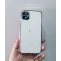 Ốp lưng trong suốt viền màu  cạnh vuông giả iphone 12 dành cho iPhone 11, 11 Pro Max chính hãng KST - iPhone 11 - Trắng