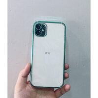 Ốp lưng trong suốt viền màu  cạnh vuông giả iphone 12 dành cho iPhone 11, 11 Pro Max chính hãng KST - iPhone 11 - xanh ngọc
