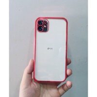 Ốp lưng trong suốt viền màu  cạnh vuông giả iphone 12 dành cho iPhone 11, 11 Pro Max chính hãng KST - iPhone 11 - Đỏ