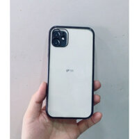Ốp lưng trong suốt viền màu  cạnh vuông giả iphone 12 dành cho iPhone 11, 11 Pro Max chính hãng KST - iPhone 11 - Màu đen