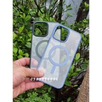 Ốp lưng trong viền màu hỗ trợ sạc Magsafe  ích & mờ dành cho IPhone 13 Promax | 13 | 13 Pro