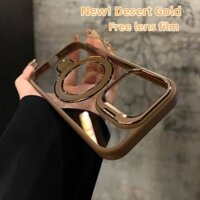Ốp lưng từ tính Acrylic trong suốt Titan Gold HD sang trọng cho iPhone 16 15 14 13 12 11 Pro Max Caisng Phim ống kính cùng màu Bảo vệ Camera iPhone 16 15 14 Plus Vỏ chống sốc