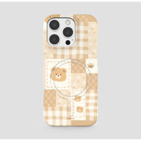 Ốp lưng từ tính cứng họa tiết ấm cúng Fuzzy Bear Bunny có tùy chọn ví đựng thẻ tot tương thích với iphone 16 15 14 13 12 pro max s24 s23 s22 ultra plus note