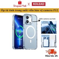 Ốp lưng từ tính trong suốt iphone KOLEAD P12 chống sốc sạc không dây 7 8 plus X XS XSMAX 11 12 13 14 15 PRO PROMAX PLUS