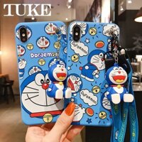 Ốp Lưng TUKE Hình Doraemon Hoạt Hình Ốp Điện Thoại Silicon Mềm Có Dây Đeo Lưng Cho Samsung Galaxy J4 Plus J2 Prime J4 Core 2018 J3 Pro J3 2016