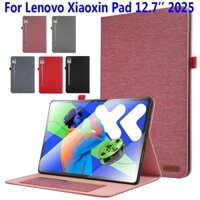 Ốp lưng vải lật sang trọng cho Lenovo Xiaoxin Pad Pro 12.7 inch 2025 Vỏ bảo vệ máy tính bảng