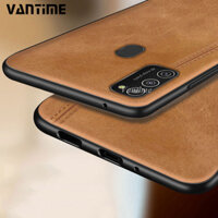 Ốp lưng Vantime bằng nhựa TPU+PU+PC mỏng có khung chống sốc chống trượt phong cách cổ điển sang trọng dùng cho Samsung Galaxy M21 giá tốt - INTL