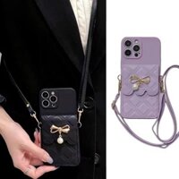 Ốp Lưng Ví Cho OPPO A3 Pro A3X A60 A40 A79 A18 A38 A78 A98 A96 A95 A17 A17K A55 A16K A54 A74 A57 A77 A94 A15 A15S A16 A77S Nơ Dễ Thương Khe Cắm Thẻ Tiền Xu Ví Điện Thoại Mềm