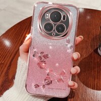 Ốp Lưng YYN Cho Honor Magic 6 Pro Magic6 Ultra Mạ Điện Gradient Hoa Kim Cương Giả Chống Sốc Vỏ Điện Thoại