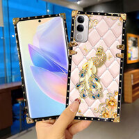 Ốp Lưng YYN Cho Vivo V40 Lite Y19s Y200 Vỏ Họa Tiết Con Công Vuông Chống Sốc Ốp Lưng Điện Thoại Cứng