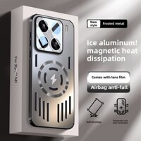 Ốp Lưng YYN Cho Xiaomi 15 14 13 Pro Vỏ Phim Ống Kính Từ Tính Kim Loại Mờ Có Tản Nhiệt Ốp Lưng Điện Thoại Chống Sốc Vỏ Cứng