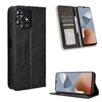 Ốp lưng ZTE Blade A73 4G / V50 Design / V50 Smart / Axon 50 Lite 4G Vintage Flip Cover Từ tính Ví doanh nghiệp Vỏ da PU Giá đỡ thẻ
