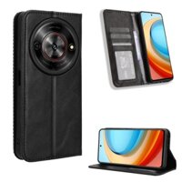 Ốp lưng ZTE Blade A75 5G Vintage Flip Cover Từ tính Ví doanh nghiệp Nubia Focus 5G / Xiaoniu Calf 5G Vỏ da PU Giá đỡ thẻ