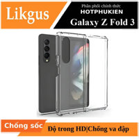 Ốp lưngchống sốc cho Samsung Galaxy Z Fold 3 hiệu Likgus Glittersiêu mỏng 1.5mm độ trong tuyệt đối, chống trầy xước, chống ố vàng, tản nhiệt tốt - hàng nhập khẩu