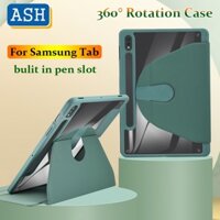 Ốp Máy Tính Bảng Acrylic Trong Suốt Có Thể Xoay 360 Độ Kèm Ngăn Đựng Bút Cho Samsung Galaxy Tab S8 Ultra 14.6 "S7 S8 Plus S7 FE S6 Lite Giá Đỡ