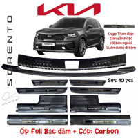 Ốp Nẹp bước chân Chống trầy Cốp xe Kia Sorento 2021 2022 2023 2024 Carbon đủ logo đẹp kèm chống xước Phụ kiện dán