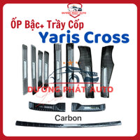 Ốp nẹp bước chân Ốp bậc cửa cốp xe Yaris Cross 2023 - 2026 chống trầy cốp vân Carbon cao cấp,bảo vệ xe cực tốt
