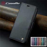 Ốp Nóng Cho IPhone 11 Pro XS Max X XR 8 7 6 6s Plus SE 2020 CaseMe Thương Hiệu Màu Đen Lật Đứng Ví Da Bao Da