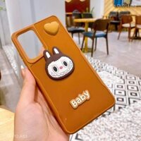 Ốp Oppo A53 dẻo nâu mặt Labubu nổi Baby