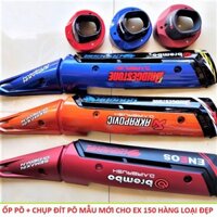 ỐP PÔ XE MÁY + CHỤP ĐÍT PÔ EX 150 MẪU MỚI LOẠI ĐẸP , ĐỒ CHƠI XE MÁY