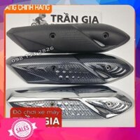 Ốp pô xe máy VISION 2021 - 2022  pát chụp che bô thay ốp zin đen inox cacbon. Cao Cấp