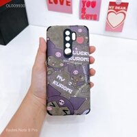 Ốp Redmi Note 8 Pro giả da lộn Kuromi tím