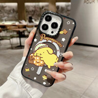 Ốp sạc từ tính không dây Pompompurin hoạt hình cá tính cho IPhone 11 14 15 16 Pro Max 12 13 Pro Max Cover 14 15 16 PLUS Vỏ silicon mềm trong suốt chống sốc