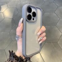 Ốp Silicon Chống Sốc Bền Đẹp Cho iPhone 16, 15, 14, 13, 12, Pro Max - Xám Titan Mờ, Bảo Vệ Toàn Thân, Vỏ Điện Thoại Cứng Trong Suốt