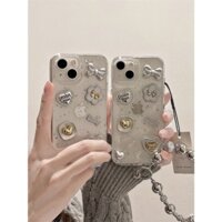 Ốp Silicon Đính Đá Thời Trang Cho iPhone 11/Pro/Pro Max/12/Pro/Pro Max/13/Pro/Max/14/Plus/Pro/Max15/Plus/Pro/Max