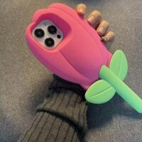 Ốp Silicon Hoa Tulip 3D Dễ Thương Cho iPhone 15 14 13 12 11 Pro Max X XS XR 7 8 Vỏ Mềm Bảo Vệ Hoa Đáng Yêu