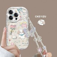 Ốp Silicon Iphone 12 Pro Có Dây Đeo Cho Iphone 7 8 Plus X Xs 11 12 13 14 15 16 Pro Max Vỏ Hoạt Hình Chó Dễ Thương Iphone 11