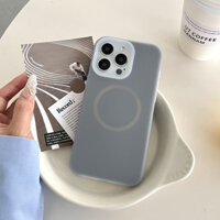 Ốp Silicon Lỏng Huỳnh Quang Từ Tính Cho iPhone 16 Pro Max 15 Plus 14 13 12 11 Vỏ Điện Thoại Chống Sốc Màu Thạch