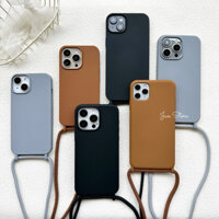 Ốp silicon lót nhung kèm dây đeo chéo