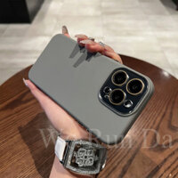 Ốp Silicon Màu Titan Mới Cho iPhone15 14 13 12 Pro MAX 11 14Plus / 15Plus Với Ống Kính Kim Loại Phim Mềm Ốp điện thoại