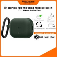 Ốp Spigen Caseology Vault Midnight Green cho Airpod Pro 2 - Thiết kế chính xác, chống sốc, móc khoá tiện lợi