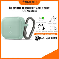 Ốp Spigen Silicone Fit cho Airpod 3 - Thiết kế chính xác, chống sốc, móc khoá tiện lợi - Hàng chính hãng