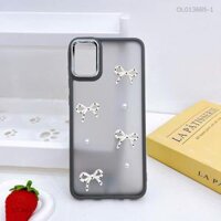 Ốp SS A51 lưng nhám đính nơ viền màu