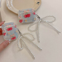 Ốp Tai Nghe Anh Đào Dễ Thương Cho AirPods Pro Thế Hệ 2 Có Cung Ngọc Trai Đồ Trang Trí Vỏ Tai Nghe TPU Cho Apple AirPod 3 2 1 Ốp Lưng