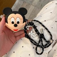 Ốp tai nghe silicon Mickey dễ thương có mặt dây chuyền cho AirProds Pro2 1 2 3 4 vỏ Tai nghe không dây thế hệ