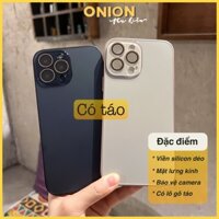 Ốp táo nhám có bảo vệ camera, viền nhám dành cho iPhone Xsmax 11 12 13 14 Pro Promax