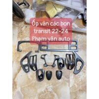 Ốp Taplo Vân Cacbon Ford Transit 2022 đến 2024 hàng cao cấp nhựa dẻo Phụ kiện đồ chơi ô tô Transit Phạm Văn auto
