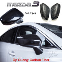 Ốp Tay nắm cửa hõm cửa Ốp Gương chiếu hậu xe Mazda 3 2015 2016 2017 2018 2019 Carbon + Titan + Mạ Chrome nắp bình xăng