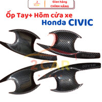 Ốp tay nắm, hõm cửa Carbon xe Honda Civic 2016 - 2021 Vân Cacbon cao cấp- giá 1 bộ