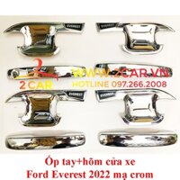 Ốp tay nắm, hõm cửa xe Ford Everest 2022, 2023 mạ Crom cao cấp - Mua cả bộ tay  hõm