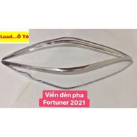 Ốp trang trí viền đèn pha Toyota Fortuner 2022-2017 Mạ Crom Sáng Bóng
