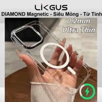 Ốp Trong Siêu Mỏng Sạc Không Dây LIKGUS Magnetic DIAMOND Từ Tính Chống Ố Cứng PC Slim Case cho Iphone LikgusShop