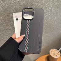 Ốp từ tính họa tiết sợi Carbon siêu mỏng Kevlar cho IPhone 16 15 14 Plus 13 12 11 Pro Max