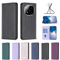 Ốp Từ Tính Thanh Lịch Cho Xiaomi POCO M6 4G Redmi 14C 13 A3 Note 13 14 Pro + Flip Slim Bao Da PU