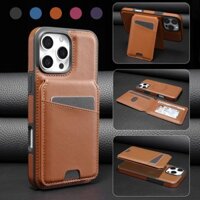 Ốp Ví Da Từ Tính Cho iPhone 16 Pro Max 15 Plus 14 13 12 11 Xs Max XR 7 8 SE 2022 Vỏ Sạc Không Dây Có Thể Tháo Rời